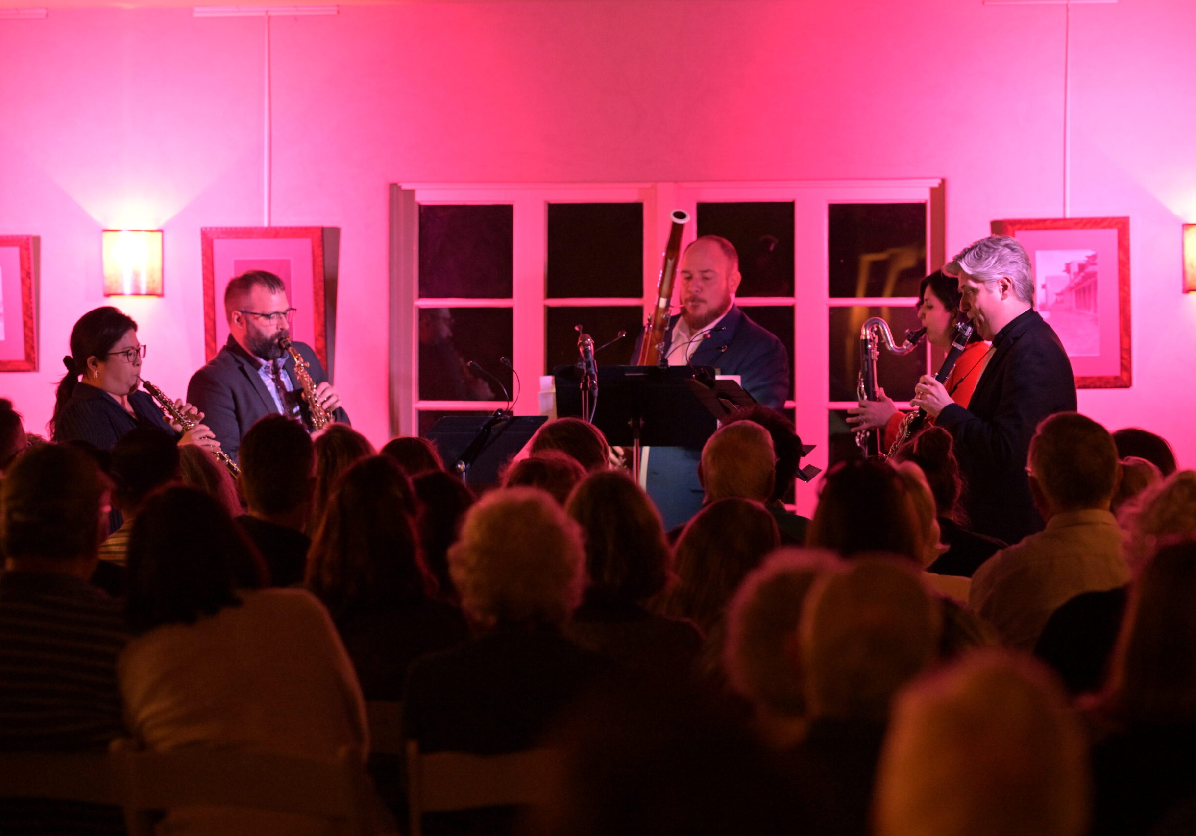 Paradise Winds performs at the Eisendrath House on Friday, March 8th, 2024.